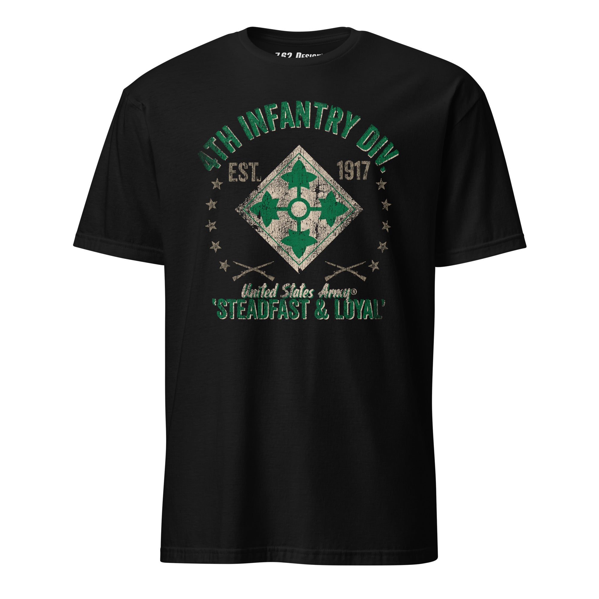 7.62 Design Army 4th Infantry Retro maglietta nera cotone