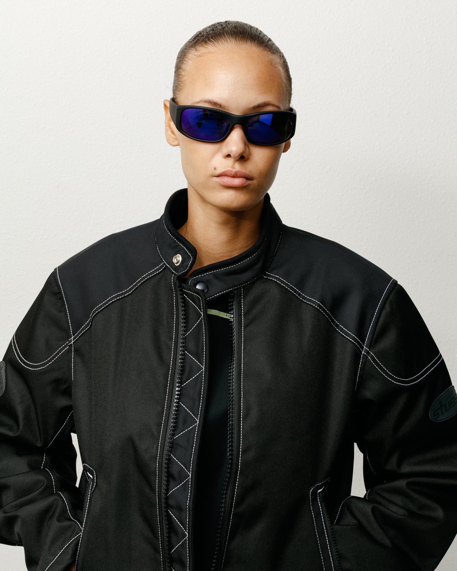 Stussy Mikey Sunglasses occhiali sole nero lente blu
