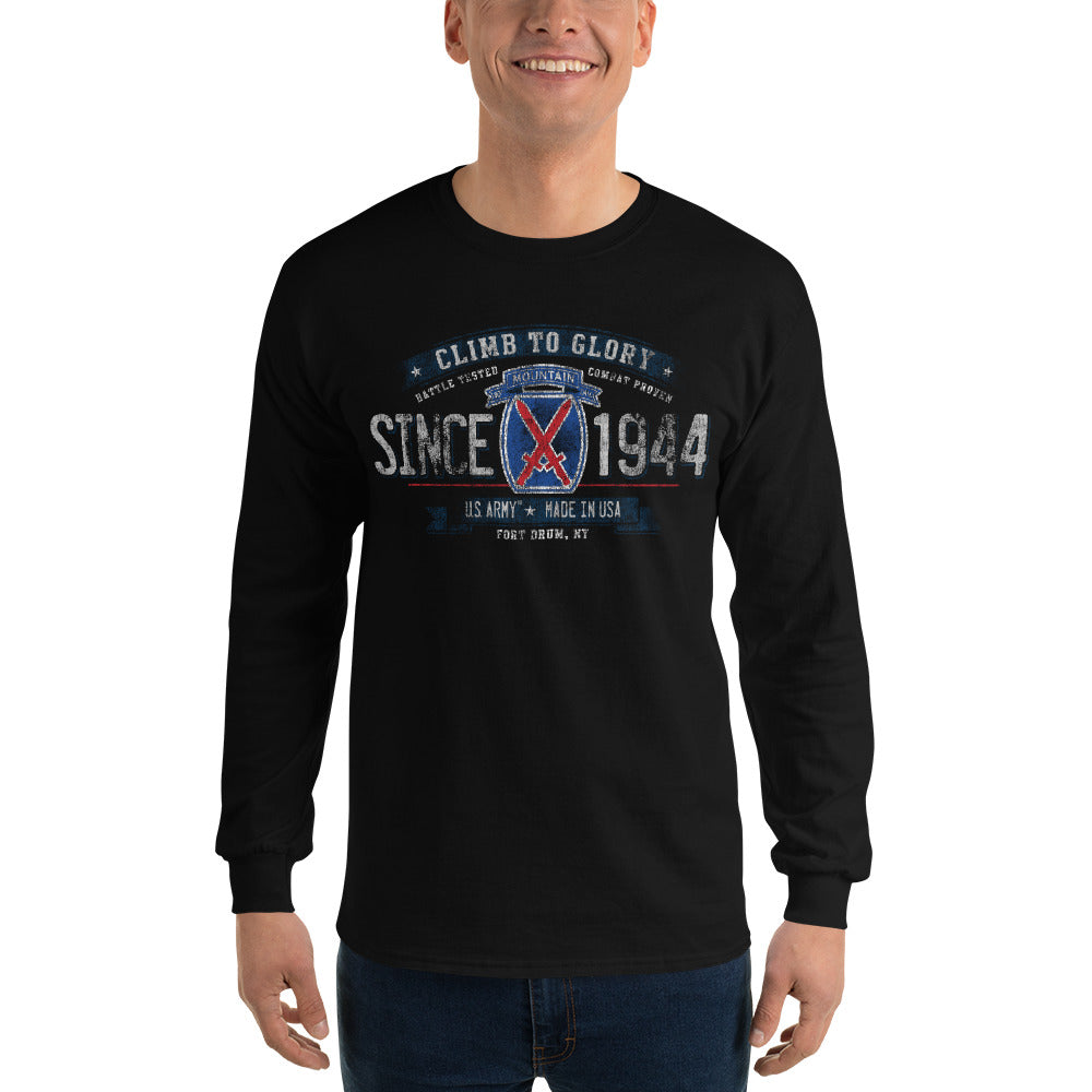 7.62 Design 10th Mountain maglia manica lunga nera 100% cotone