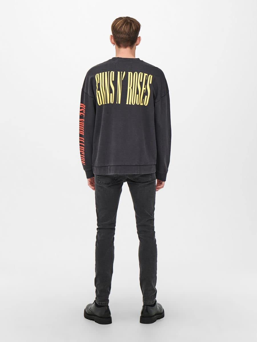 Only & Sons OnsGunsNRoses Felpa Uomo Cotone Stampa Band