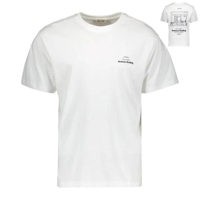 Only & Sons Vibes Life T-shirt Uomo Bianca 100% Cotone