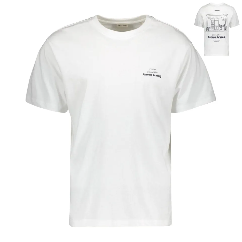 Only & Sons Vibes Life T-shirt Uomo Bianca 100% Cotone
