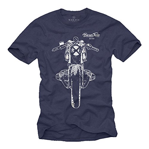 MAKAYA Cafe Racer R100 T-Shirt Moto Uomo XL Cotone