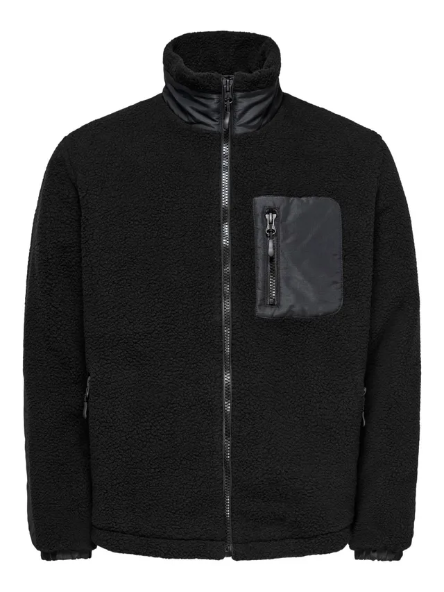 Only & Sons Onstyro Padded Sherpa Giacca Uomo L Nero