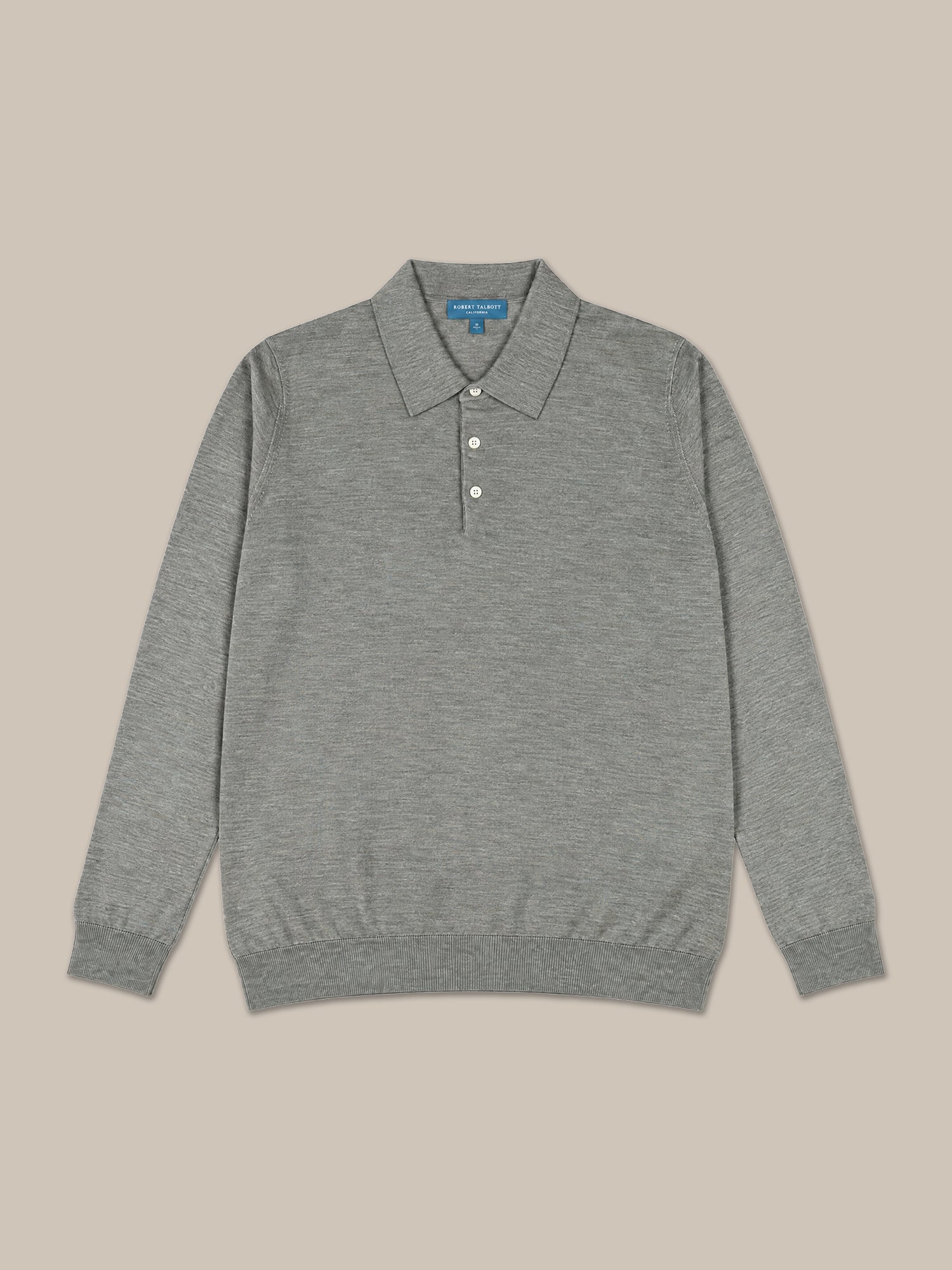 Robert Talbott Henson polo maglia grigia lana e seta