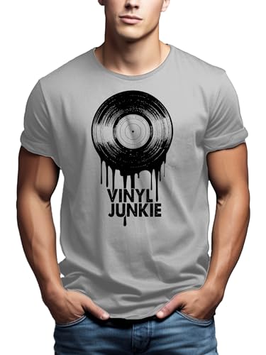 MAKAYA T-Shirt Uomo Vinyl Junkie Maglietta XXL 100% Cotone