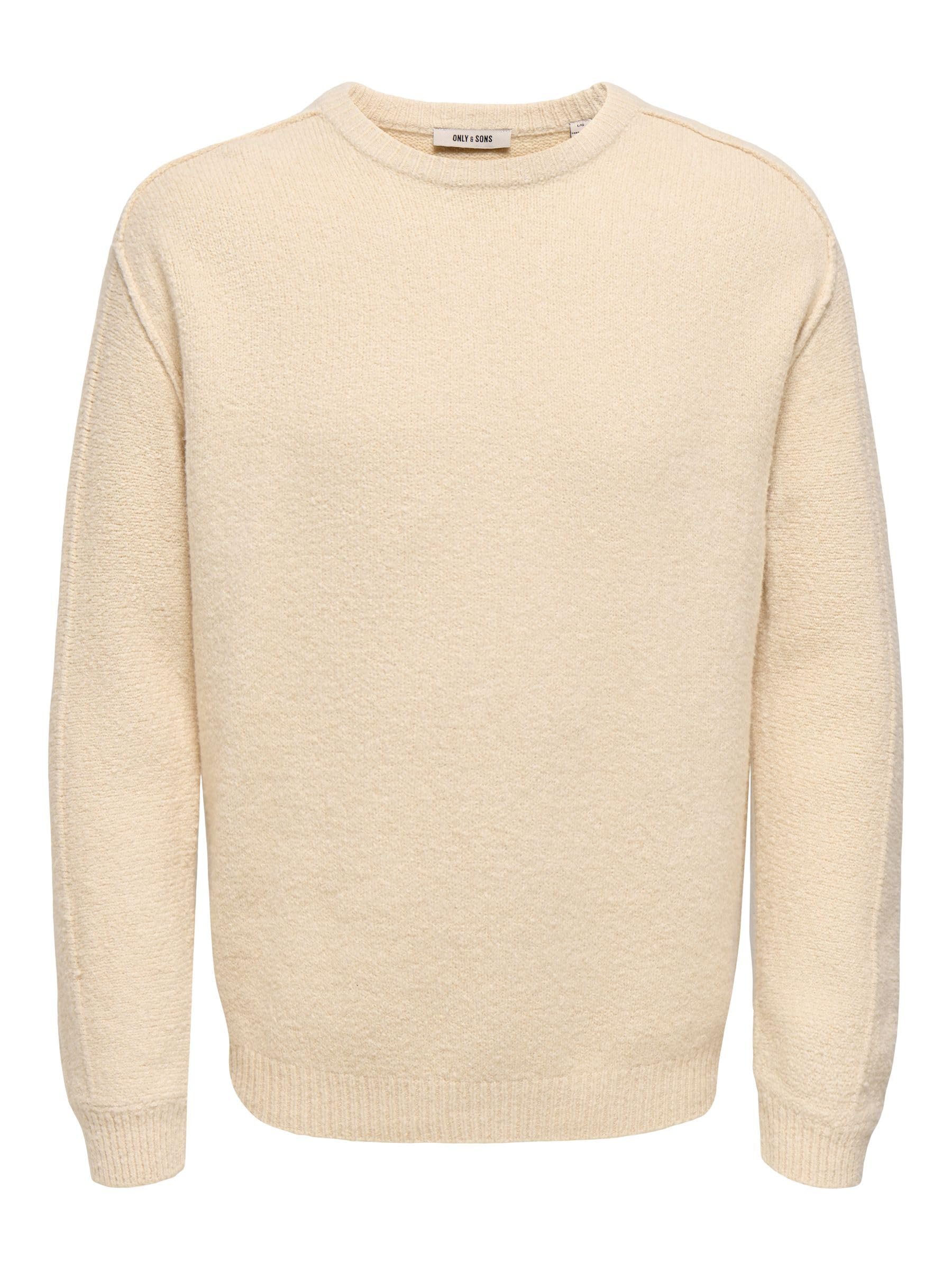 Only & Sons Onsjames Cutline maglione uomo M beige relaxed