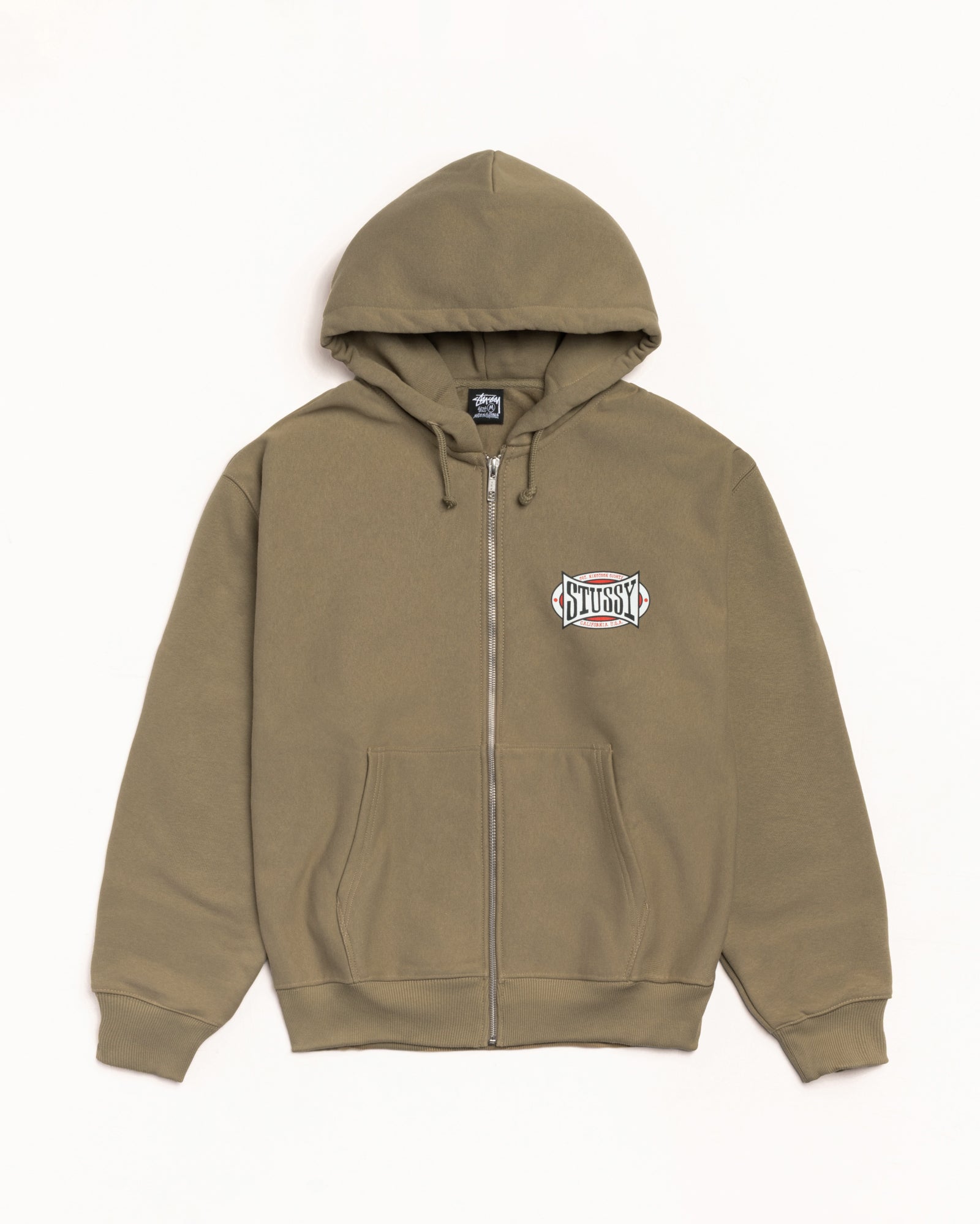 Stussy Zip Sweats Champion Oval felpa con zip Army 430gsm