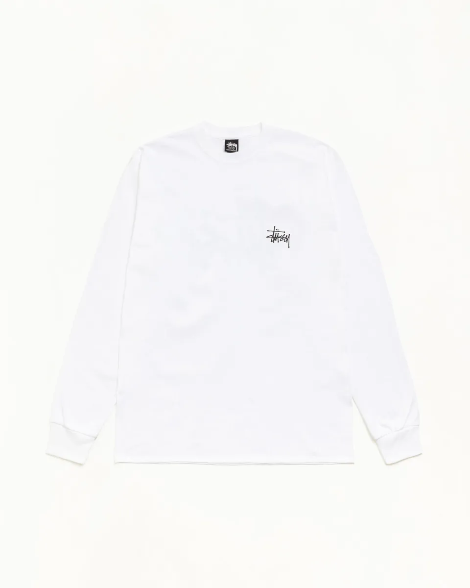 Stussy Basic LS Tee maglietta maniche lunghe white cotone