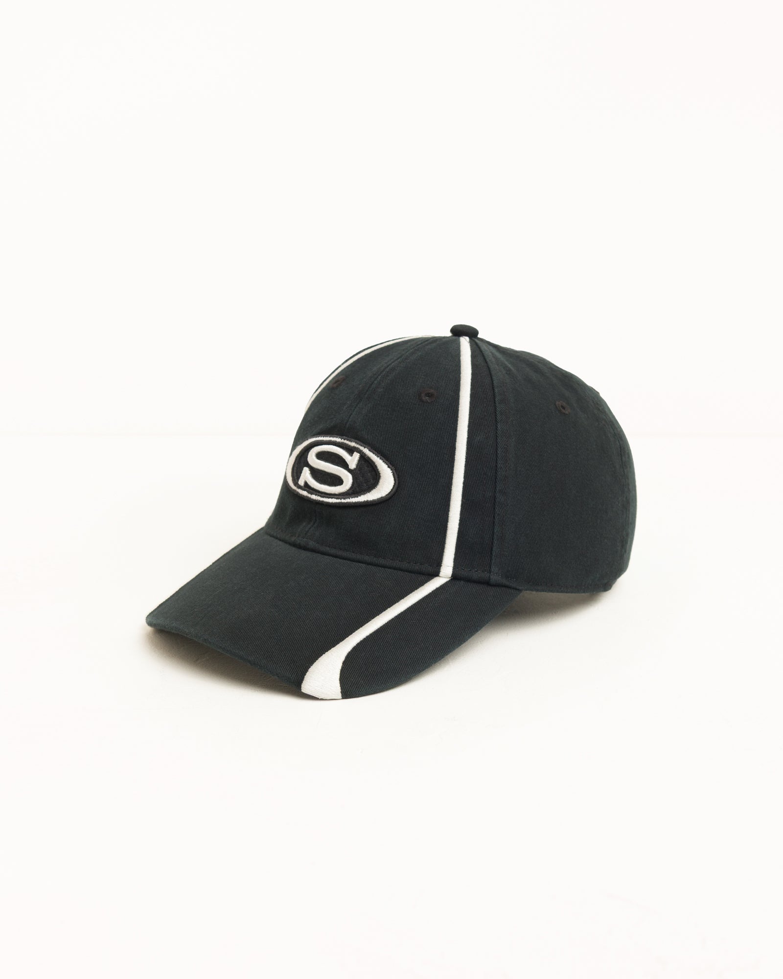 Stussy S Oval Cap cappello nero cotone twill