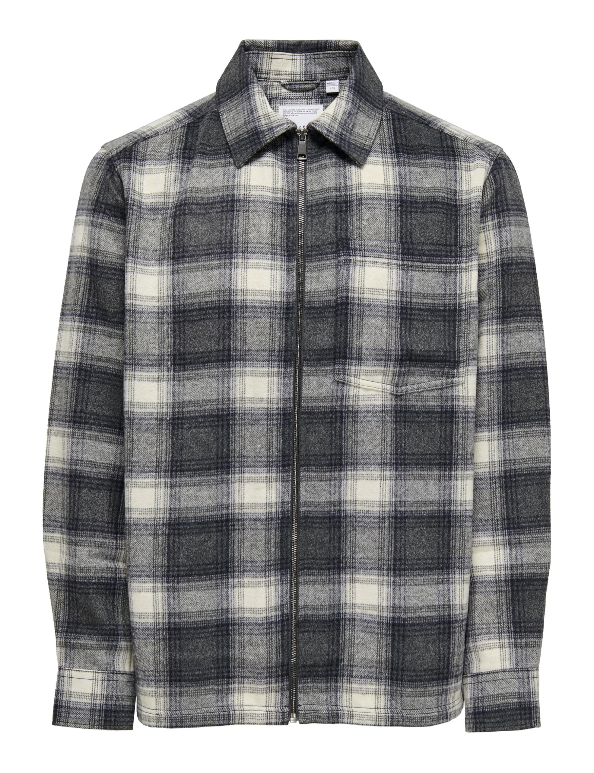 ONLY & SONS Onsaustin camicia uomo zip bianca S