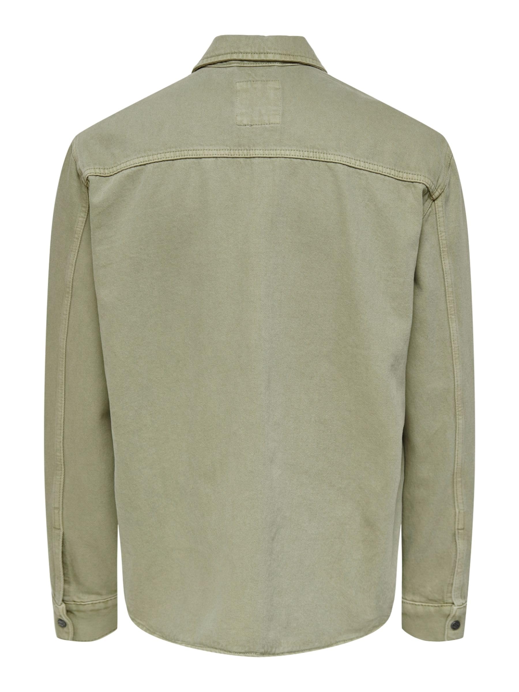 Only & Sons Camicia Uomo Twill Tinta Unita Tasche Taglia L