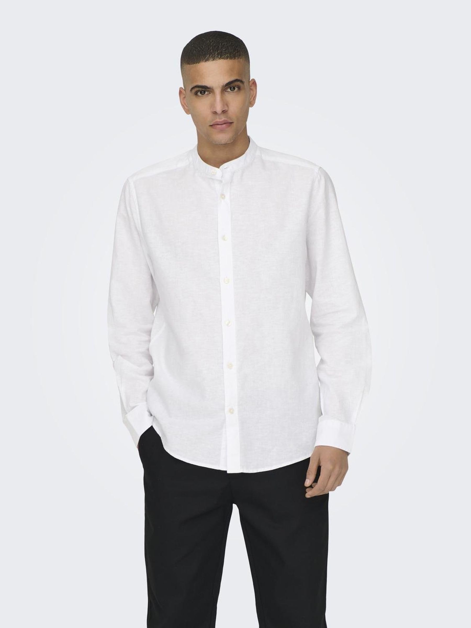 ONLY & SONS Onscaiden Camicia Uomo Lino Slim Fit