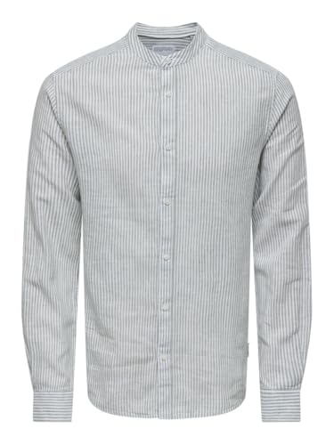 ONLY & SONS Onscaiden Life camicia lino righe M