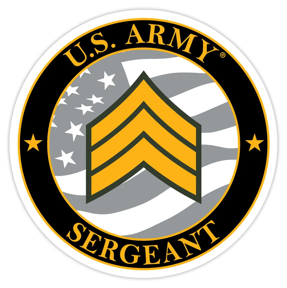 7.62 Design Automotive Products US Army E-5 Sergeant decal auto 3,5" vinile