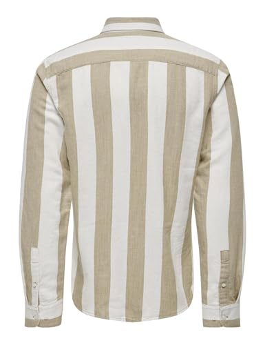 Only & Sons Onsarlo Slim Camicia Uomo S Cincillà Lino