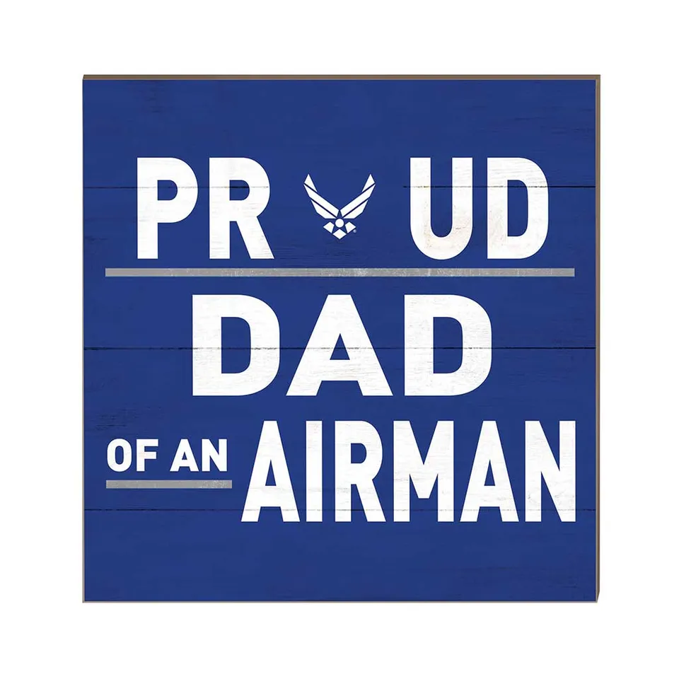 7.62 Design US Air Force Proud Dad insegna legno 25x25 blu