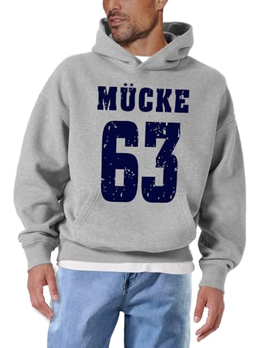 MAKAYA Mücke 63 Felpa Uomo Cappuccio Cotone S Football