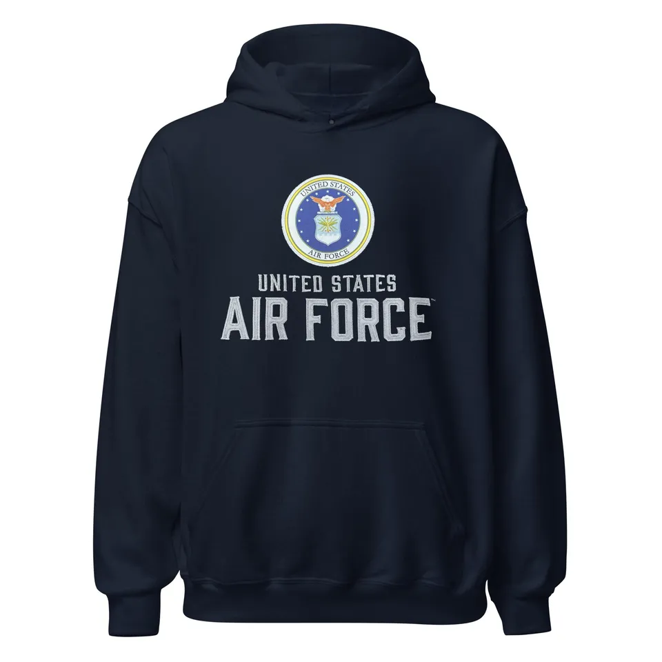 7.62 Design Air Force felpa con cappuccio blu navy unisex