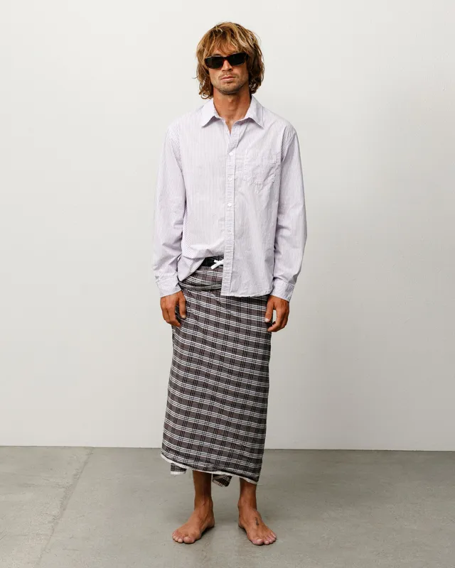 Stussy Standard Shirt camicia viola stripe cotone boxy fit