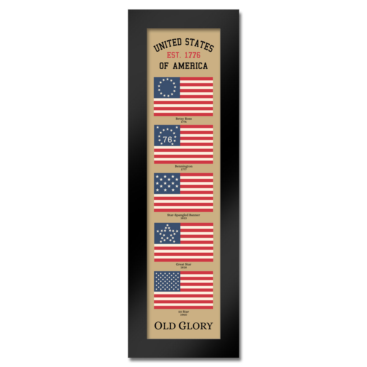 7.62 Design Old Glory Heritage Quadro Bandiera USA 30x91 cm