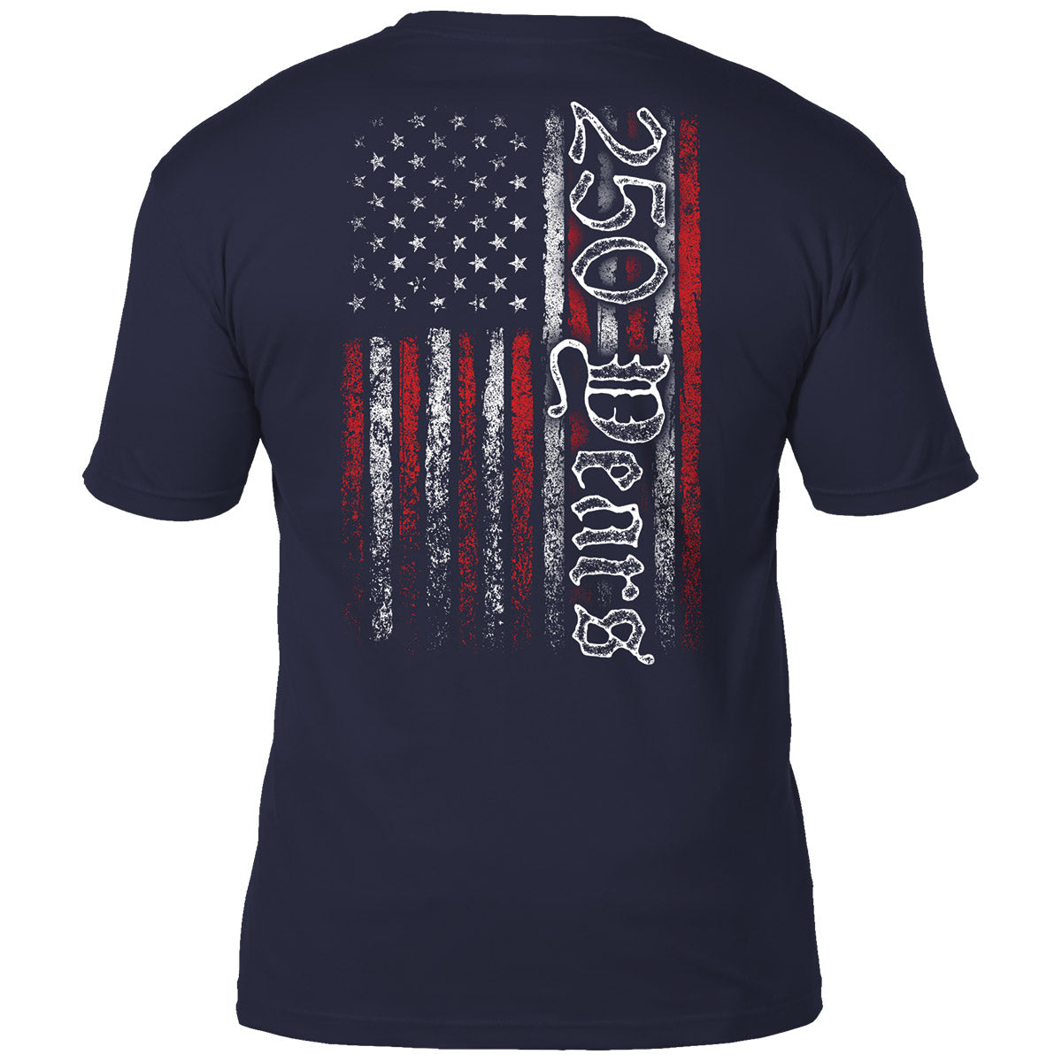 7.62 Design USA 250th t-shirt blu navy bandiera grunge uomo