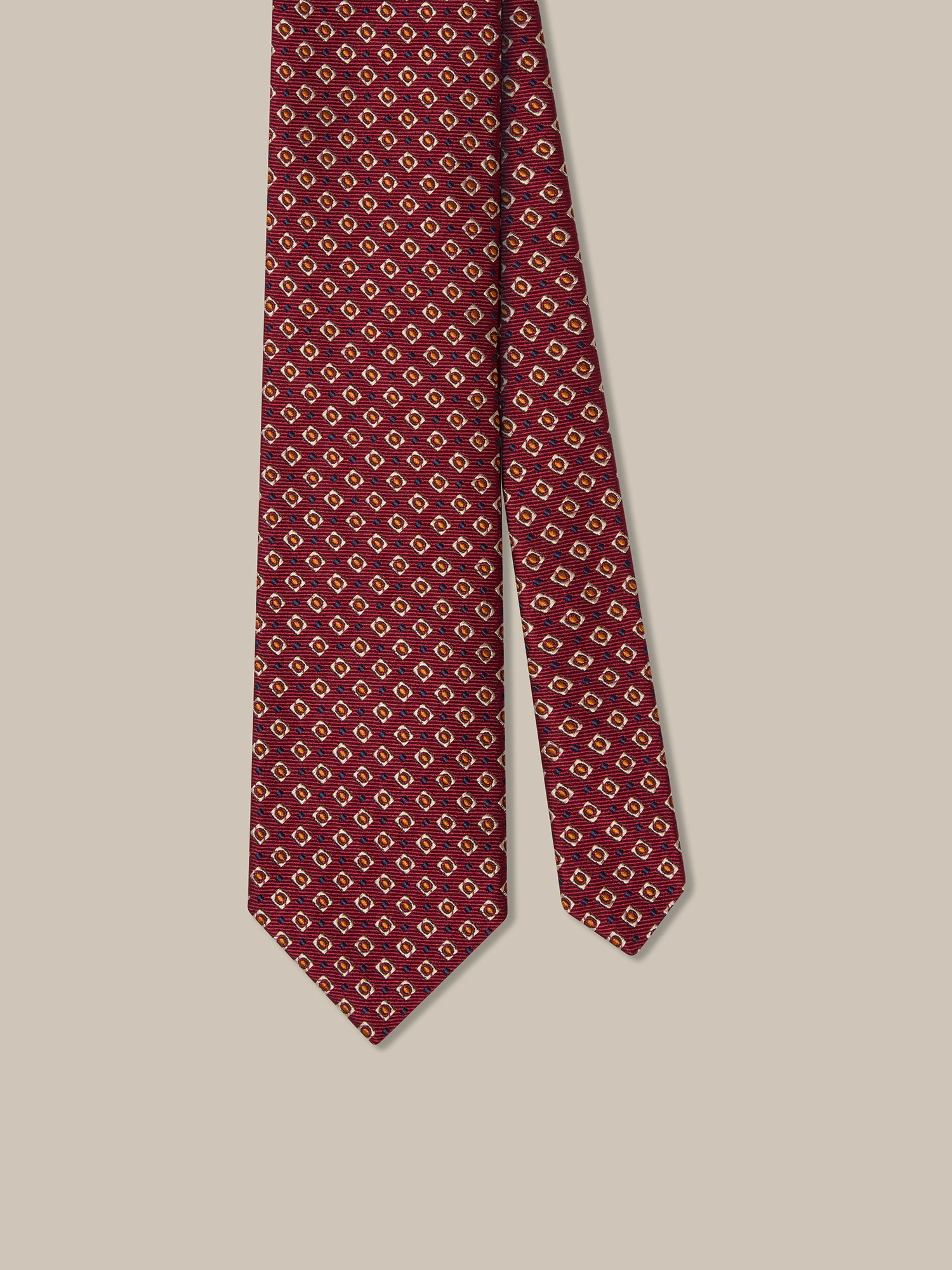 Robert Talbott Geo Neat Best of Class cravatta seta rossa REG