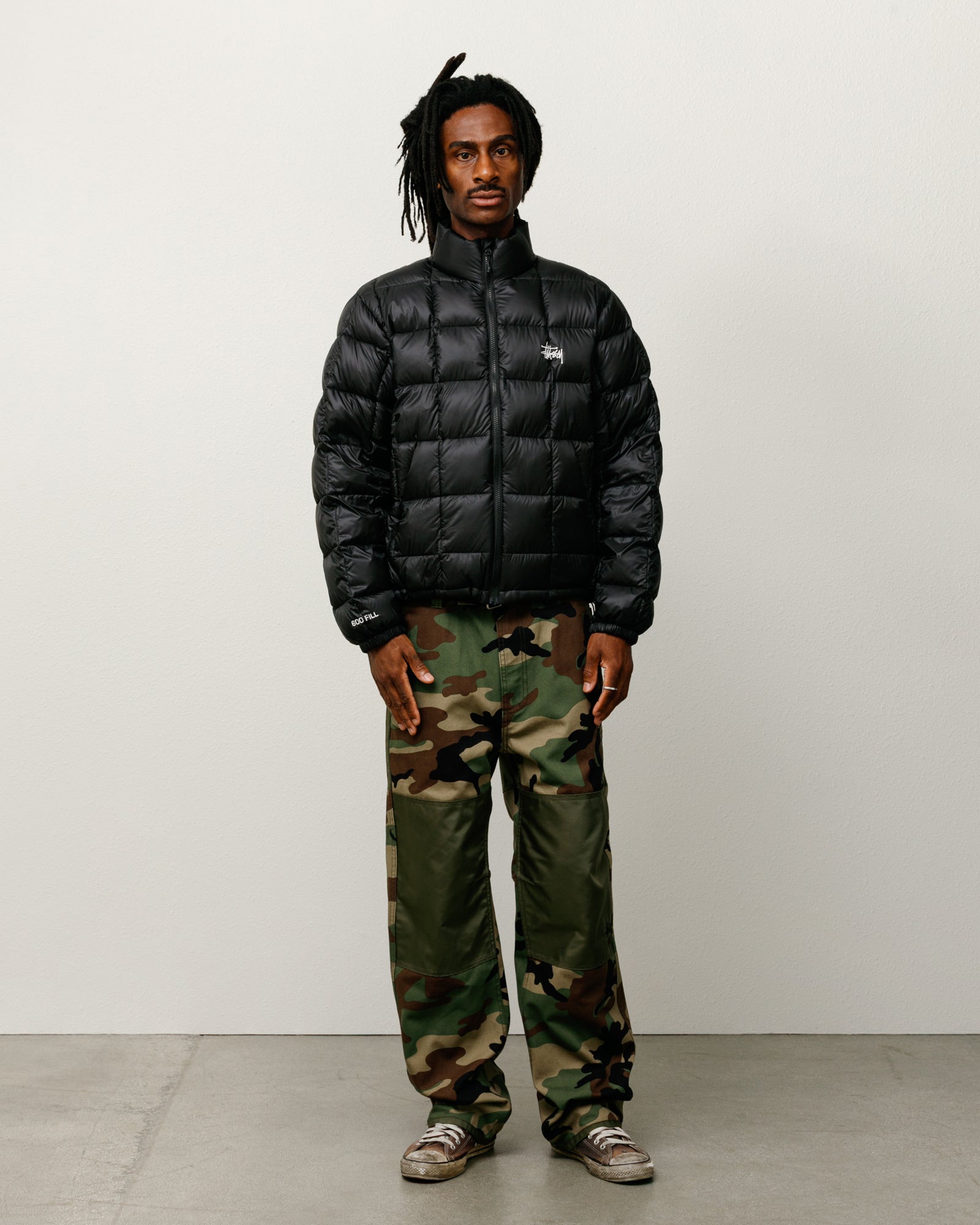 Stussy Midweight Puffer piumino nero 600-fill