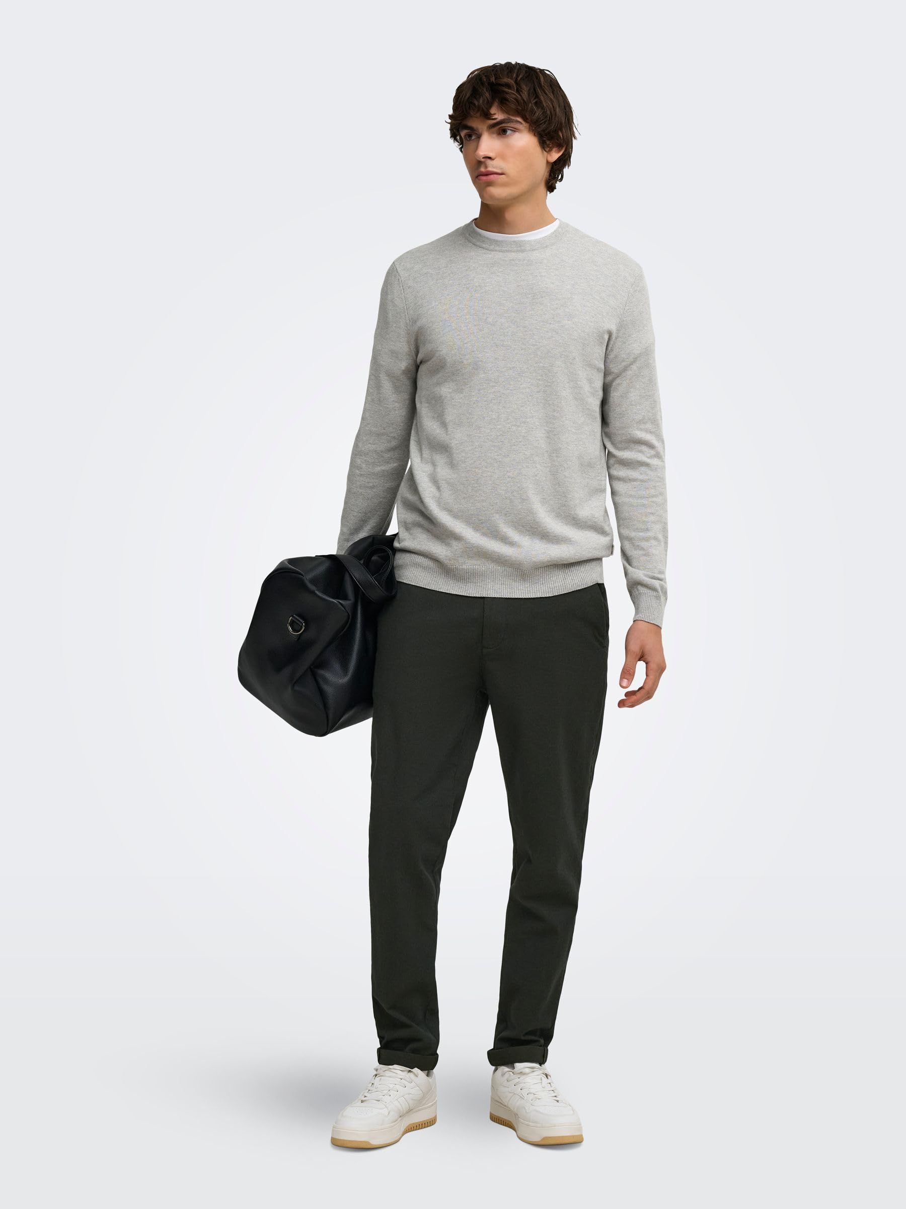ONLY & SONS Onsmark Pete Pantaloni Uomo Slim Dobby Chino