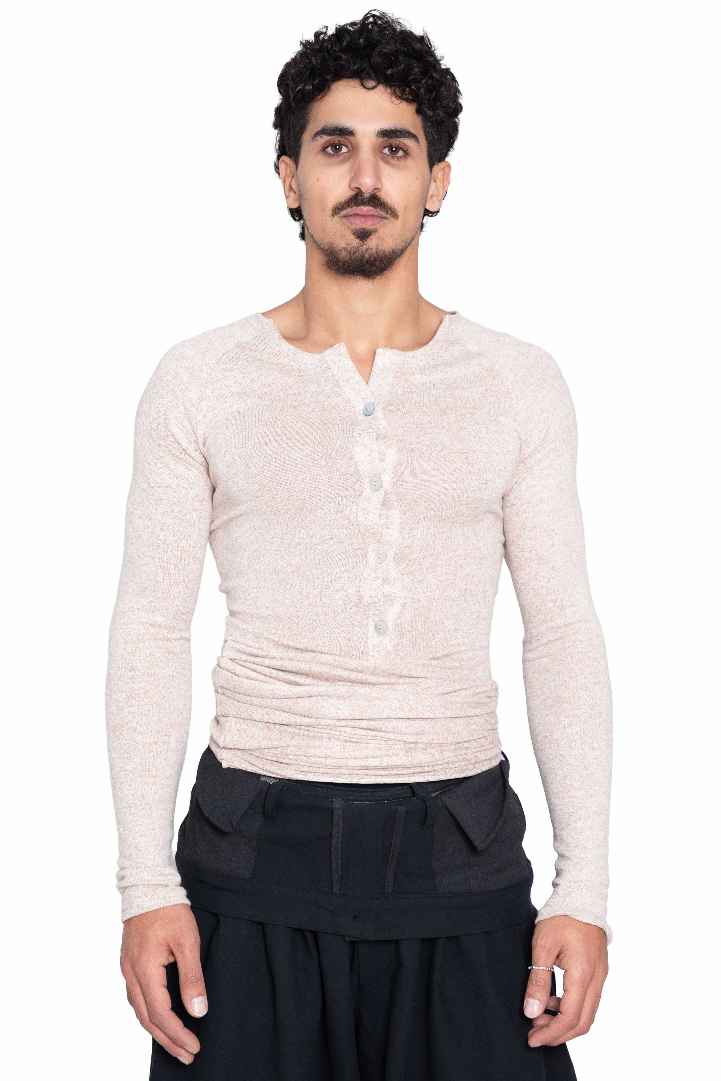 Trashy Clothing Bahhar Beige Buttoned Top maglia beige