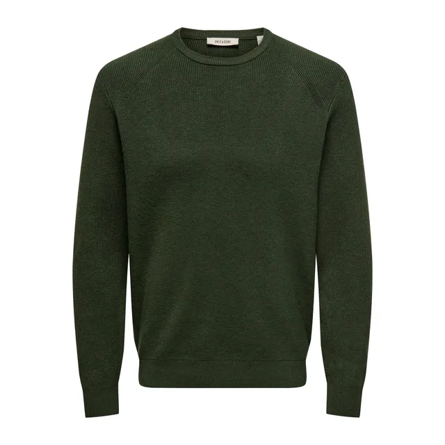 Only & Sons Alfi Knit Camp maglione uomo verde scuro