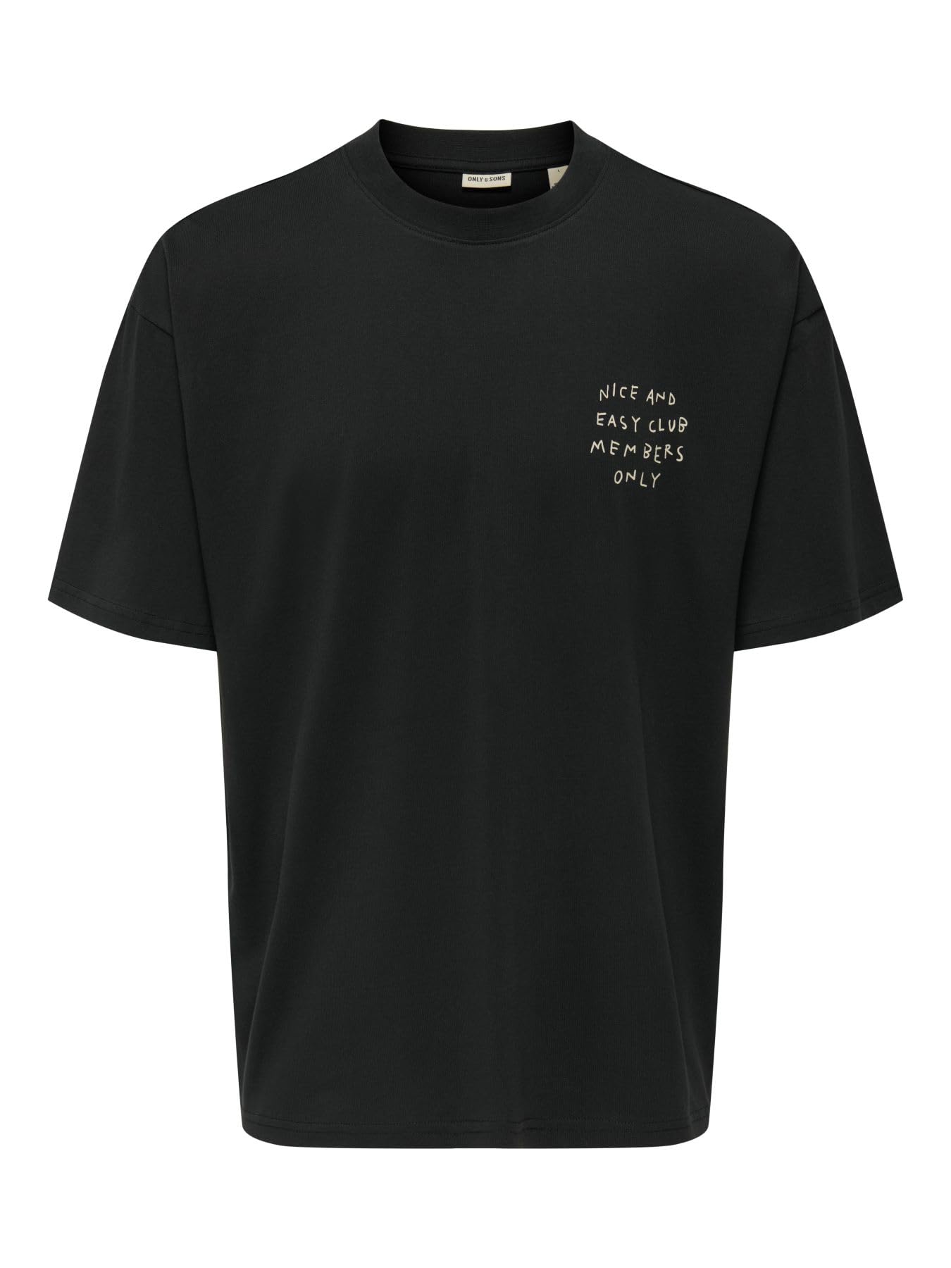 Only & Sons T-Shirt Girocollo Nera Stampa Uomo XL