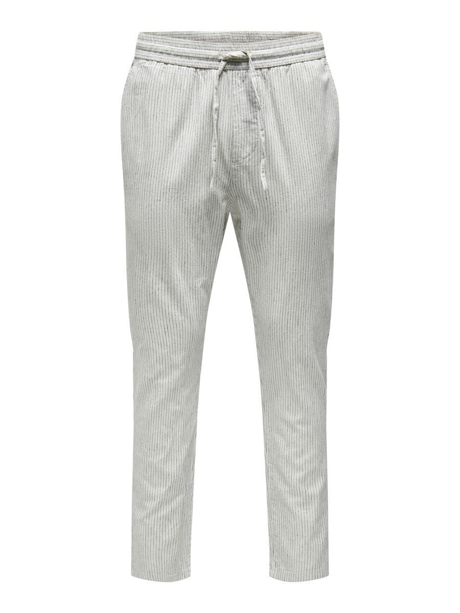 Only & Sons Onslinus Crop Pantaloni Lino Uomo M Teak
