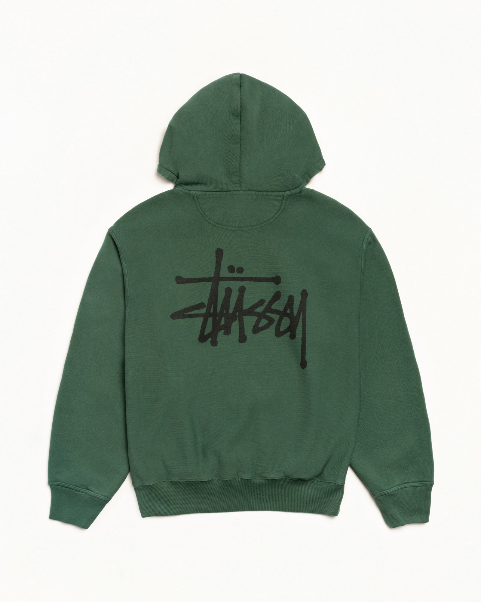 Stussy Basic Zip Hoodie felpa zip pine cotone 430gsm