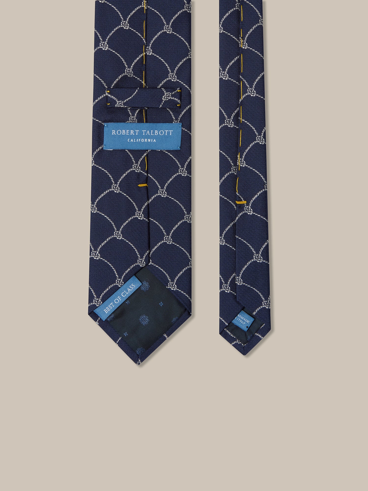 Robert Talbott Robert Net Rope Cravatta Seta Blu