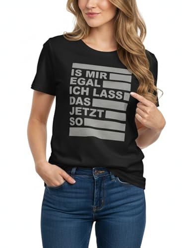 MAKAYA T-Shirt Donna Non Mi Interessa maglietta nera M cotone