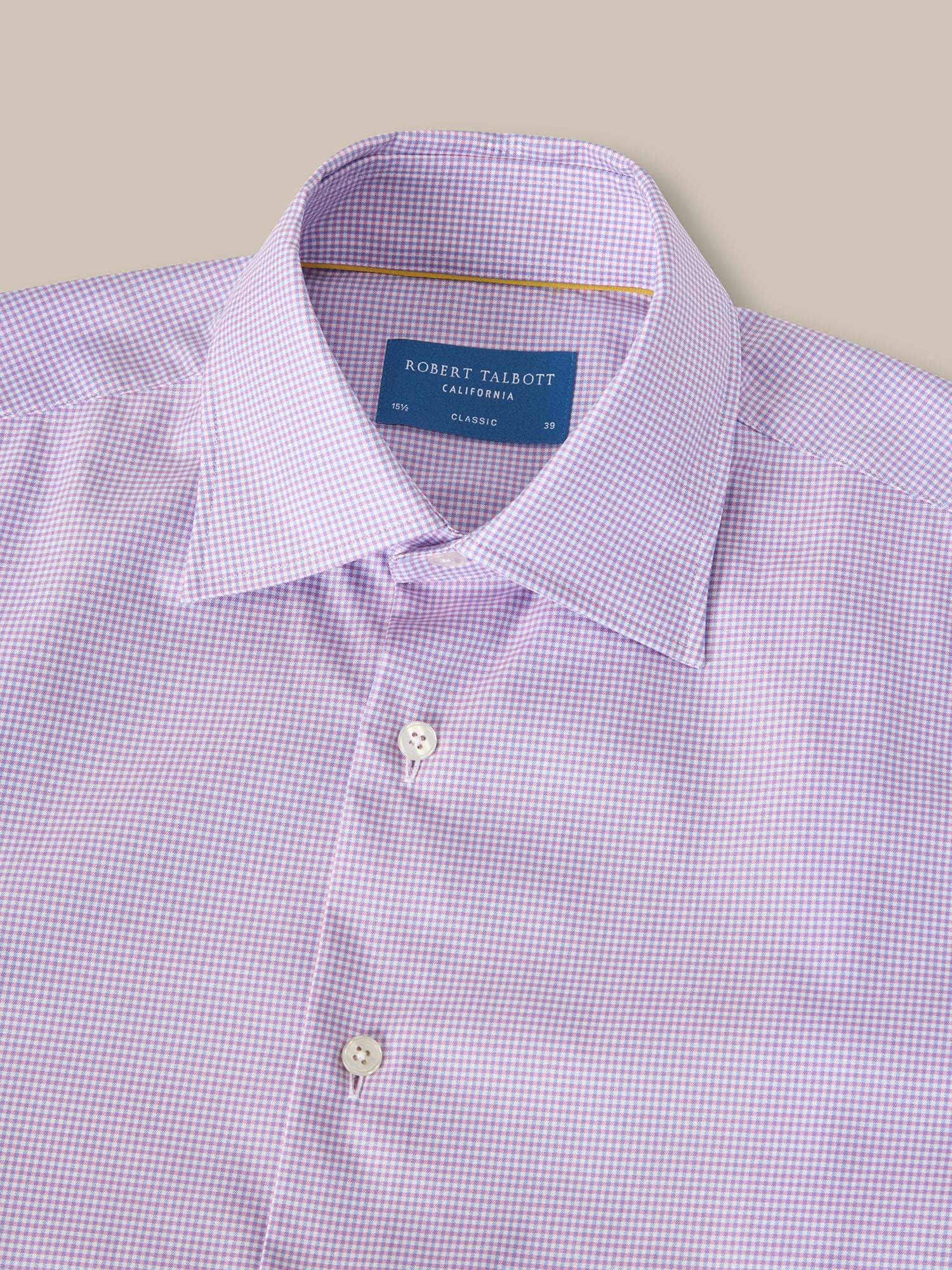 Robert Talbott Madison Check camicia uomo popeline rosa