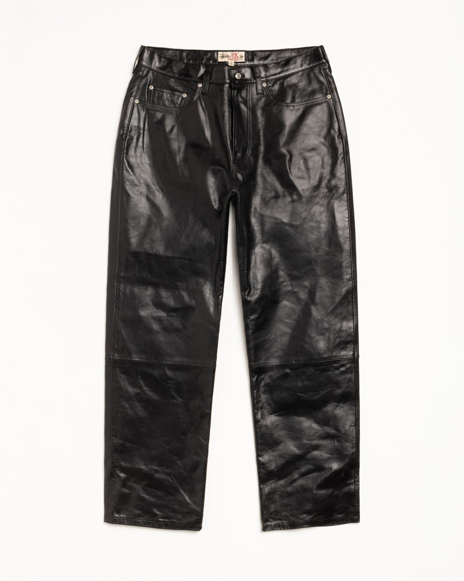 Stussy Pants New Classic Pant Leather pantalone Nero pelle