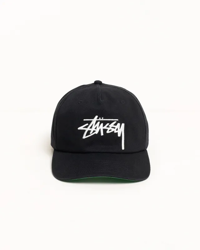 Stussy Mid-Depth Big Stock Snapback cappellino nero cotone