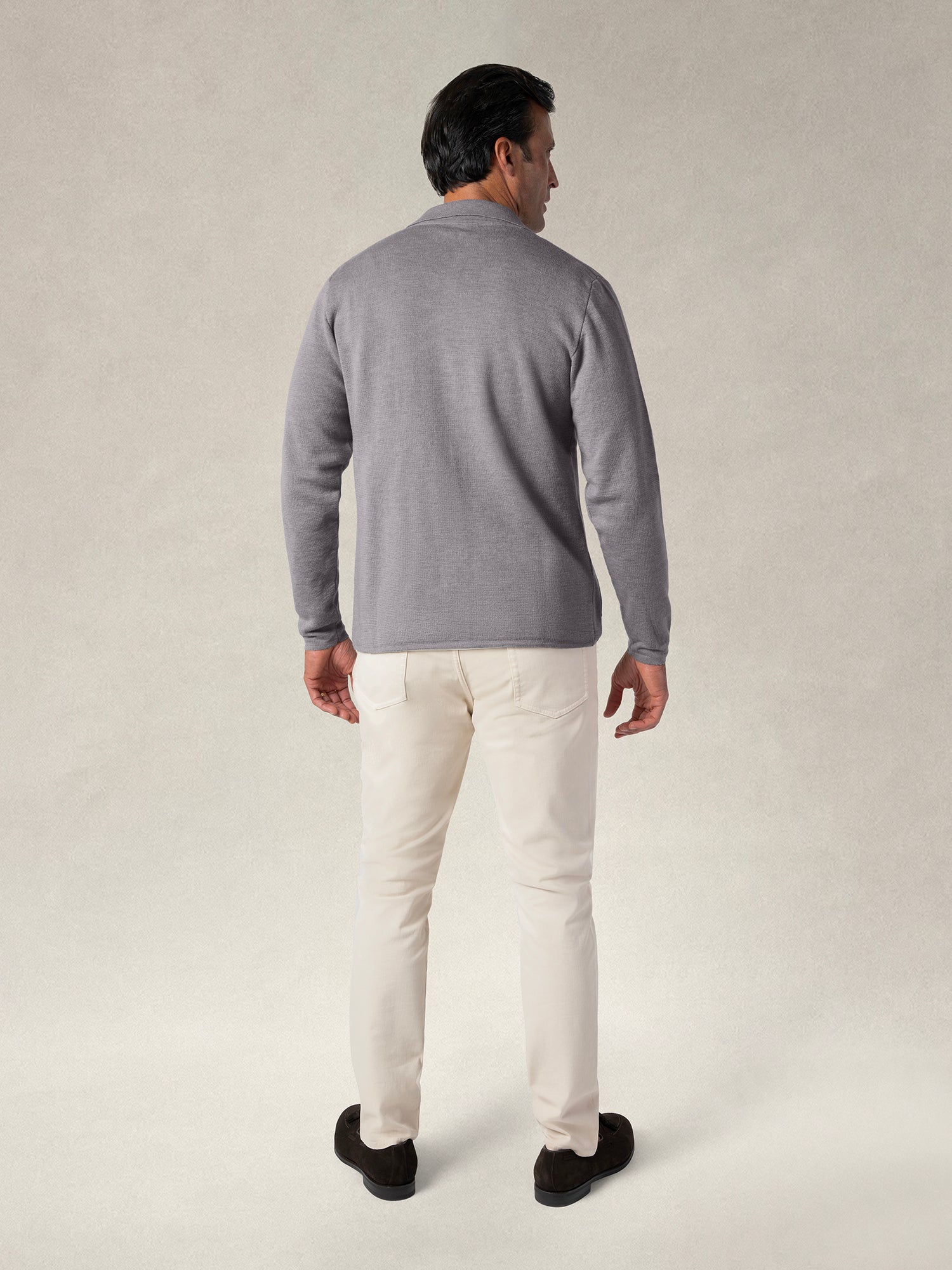 Robert Talbott Landon Sweater Jacket giacca lana grigio chiaro