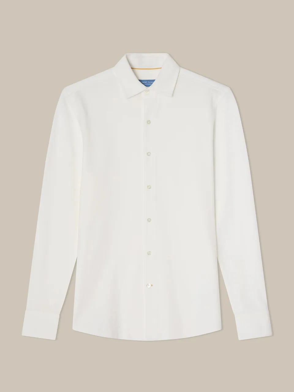 Robert Talbott Foster polo cotone bianco manica lunga