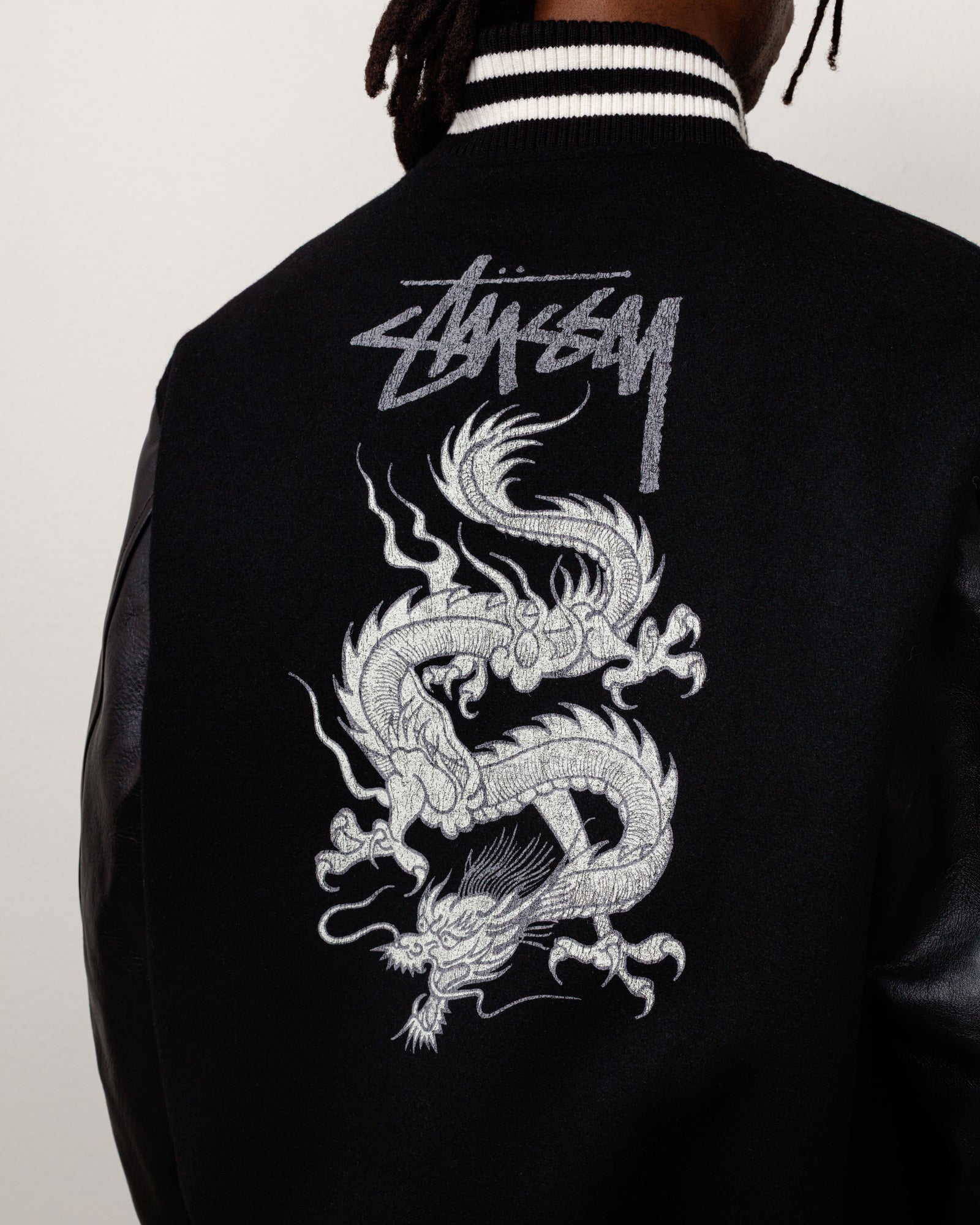 Stussy Junya Varsity Jacket giacca college BLACK