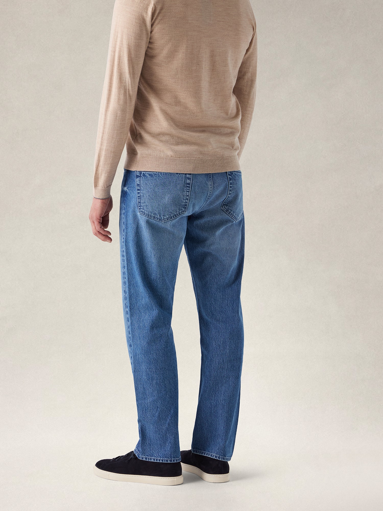 Robert Talbott Austin Selvedge jeans dritti medium rinse cotone