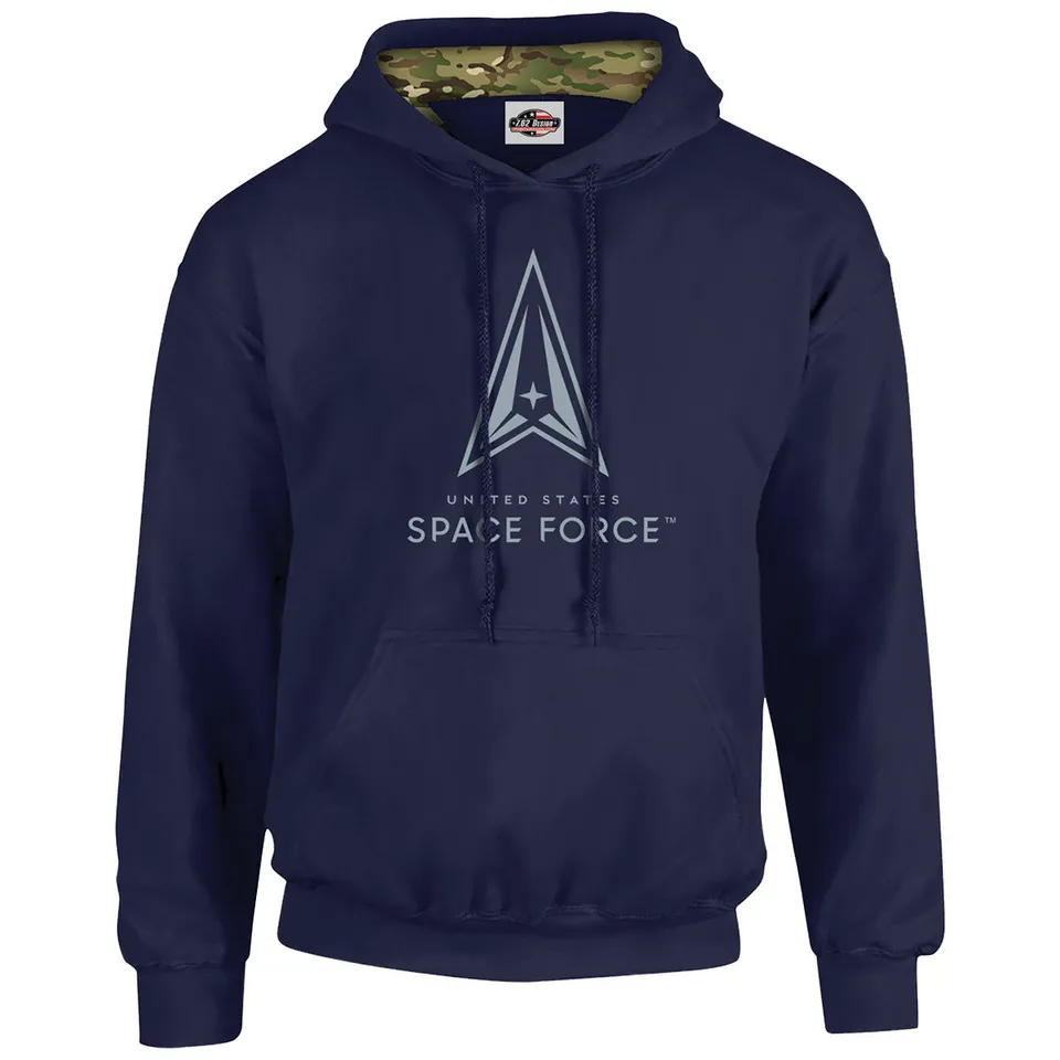 7.62 Design Space Force Felpa Cappuccio Navy Cotone 50%