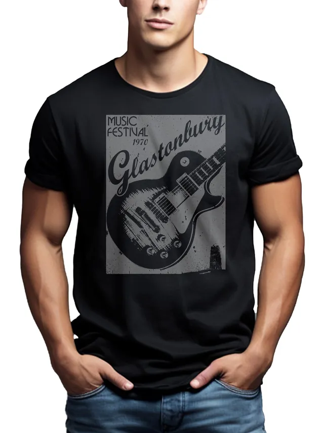 MAKAYA Glastonbury T-Shirt Uomo M 100% Cotone Rock