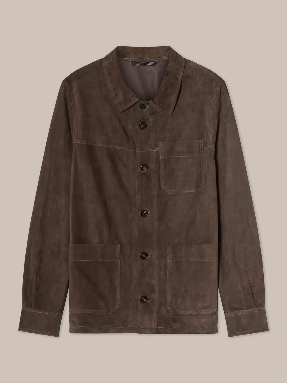Robert Talbott Damon camicia-giacca pelle marrone scuro