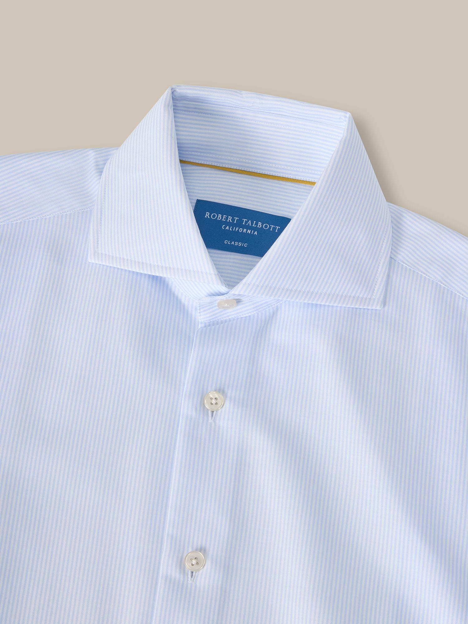 Robert Talbott Kingsley camicia elegante uomo azzurro twill