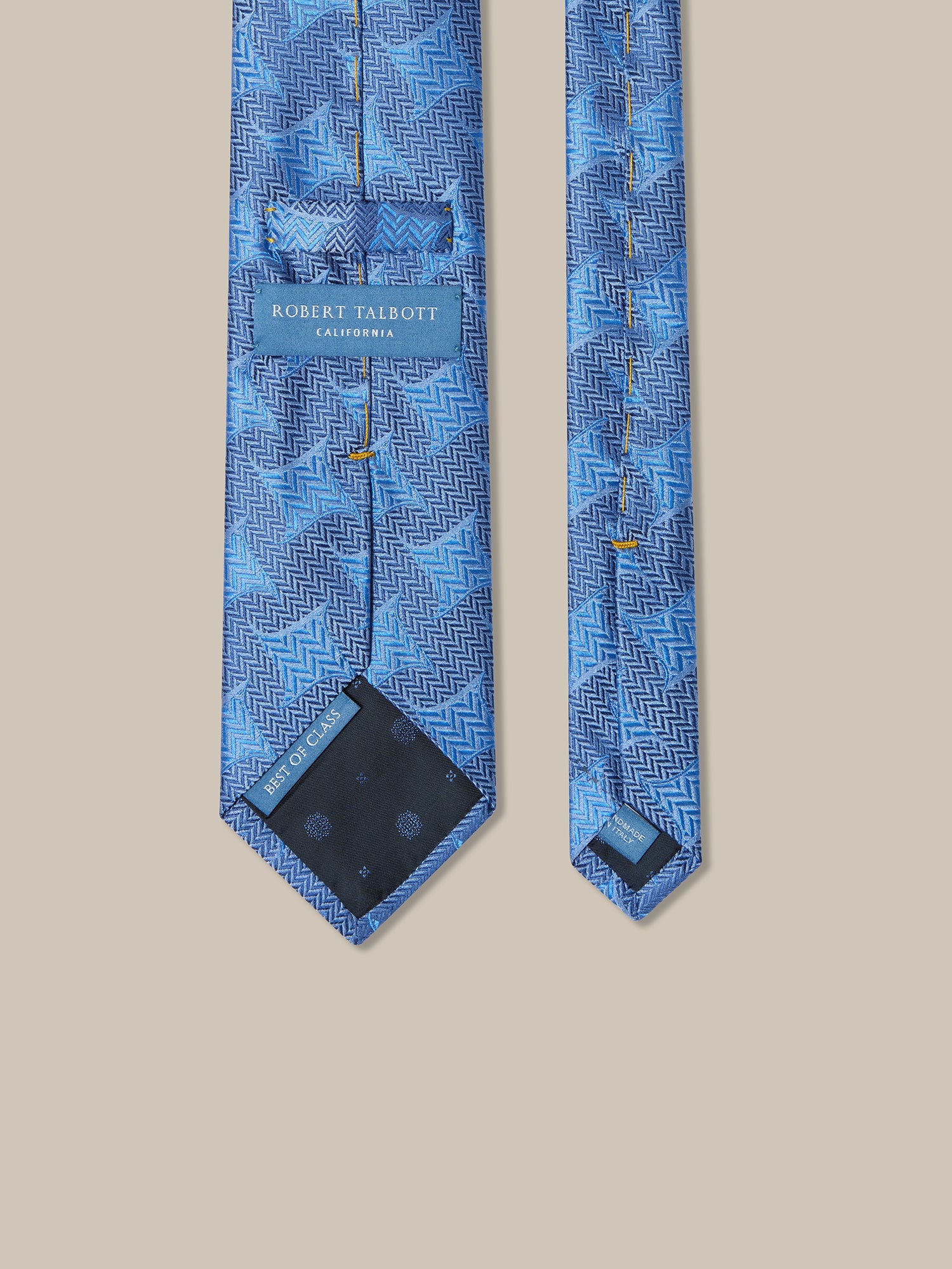 Robert Talbott Chevron Star cravatta seta blu REG
