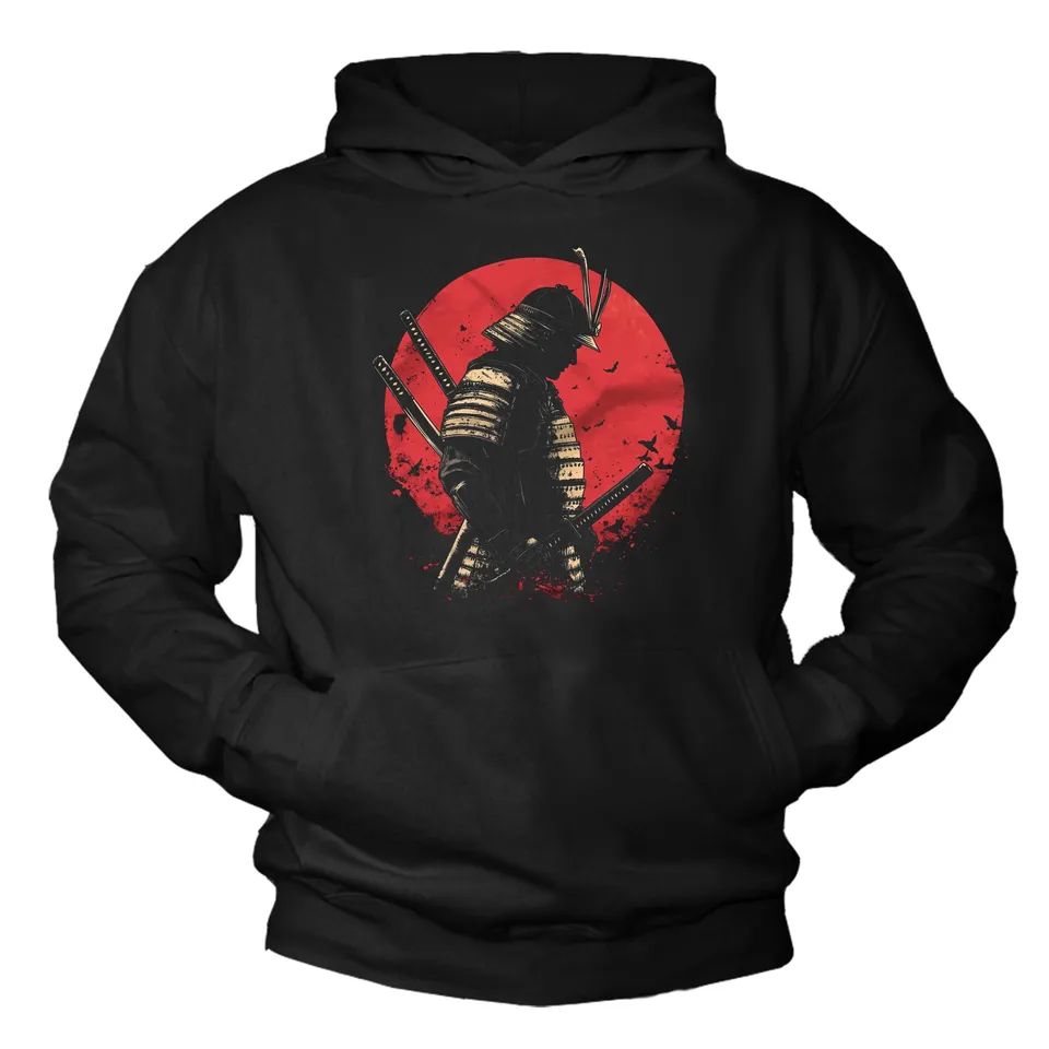 MAKAYA Samurai Giapponese felpa cappuccio L katana anime