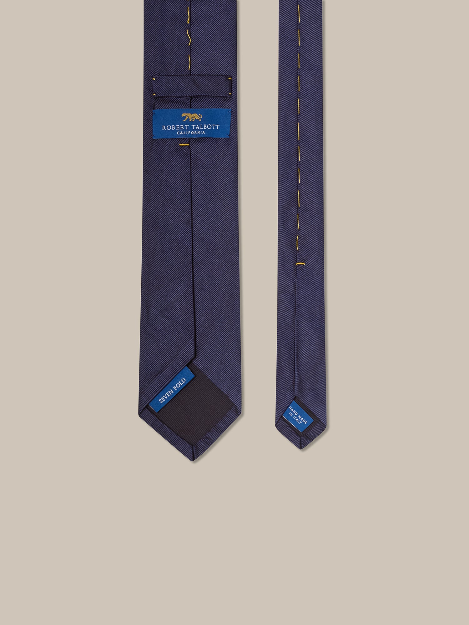 Robert Talbott Newman 7 Fold cravatta seta blu navy